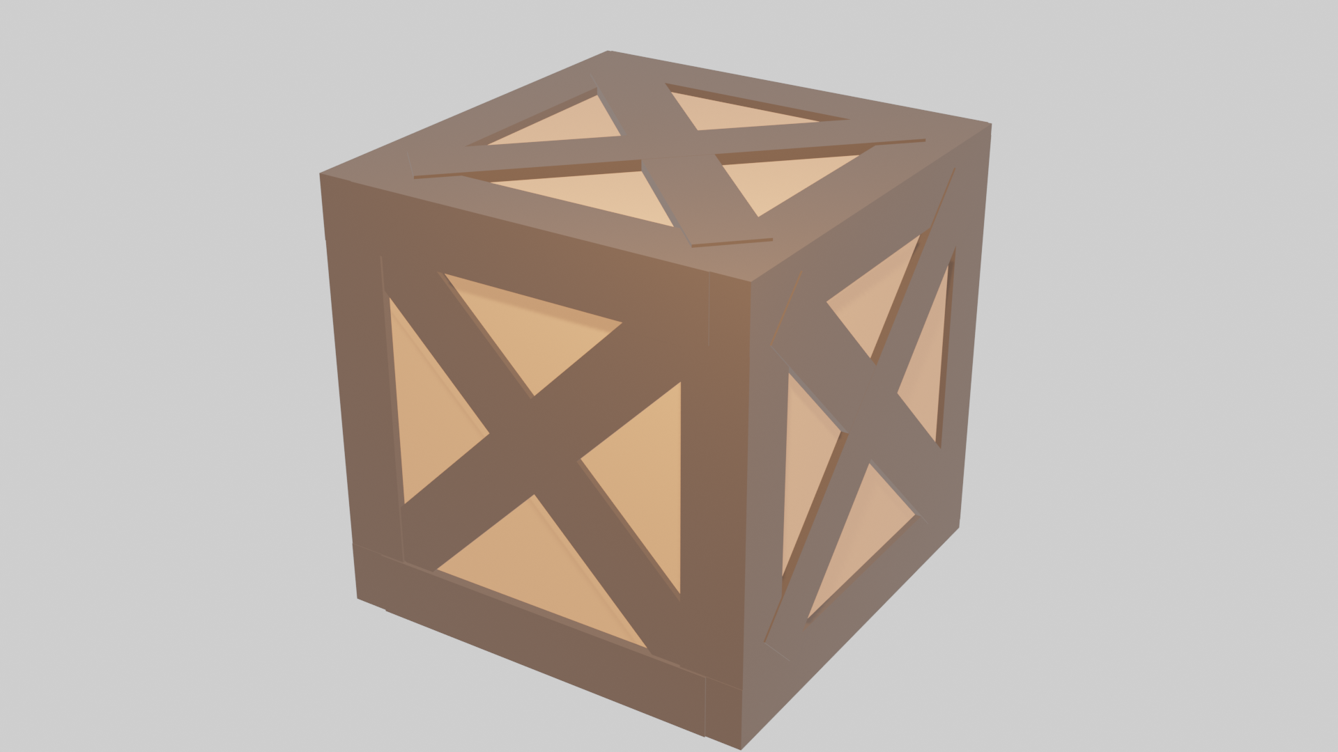 low poly wooden box preview image 2